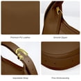 thumbnail image 6 of KXF Women's Leather Saddle Crossbody Bag, Vintage Casual Crescent Shoulder Purse with Adjustable Strap for Daily Use, 6 of 8