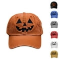 thumbnail image 4 of Halloween Pumpkin Face Baseball Caps Unisex Adjustable Embroidery Pumpkin Dad Hat Cotton Cute Trucker Cap, 4 of 4