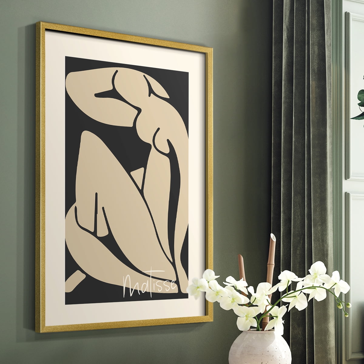 Matisse CCCVI in Gold Solid Wood 22 x 28 Framed Print