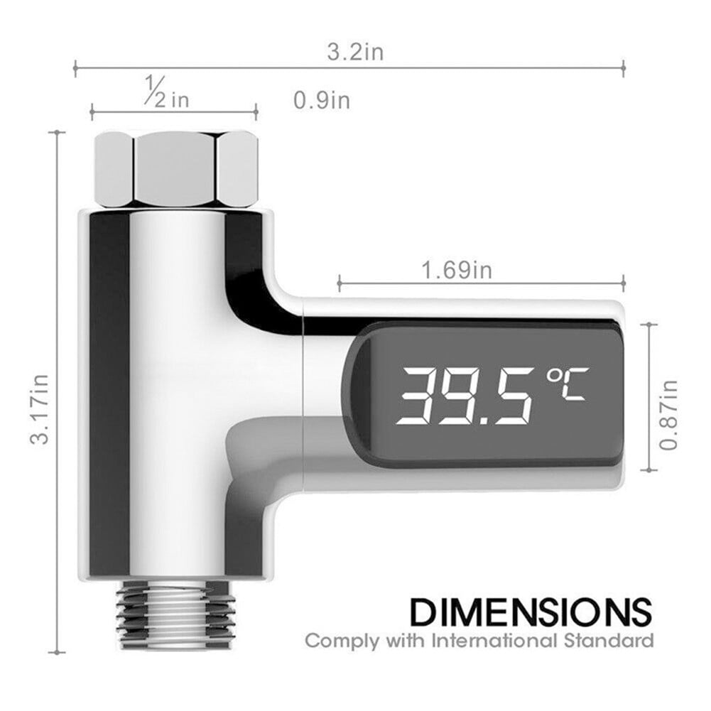 Digital Shower Temperature Display Water Thermometer Realtime Monitor