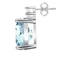 thumbnail image 4 of 0.06 Carat 8x6MM Oval Aquamarine and Diamond Queen Earrings In 10k White Gold, 4 of 6