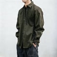 thumbnail image 2 of BUWTTER Mens Shirts Button Down Heavy Duty Work Long Sleeve Utility Twill Casual Business Durable Comfortable Pocketed Green Shirt XL, 2 of 5