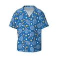 thumbnail image 2 of Lsque Tennis print Men's Cuban Collar Short Sleeve Shirt Summer Beachwear Casual Button Down Fashionable Vacation Leisure Shirt-3X-Large, 2 of 7