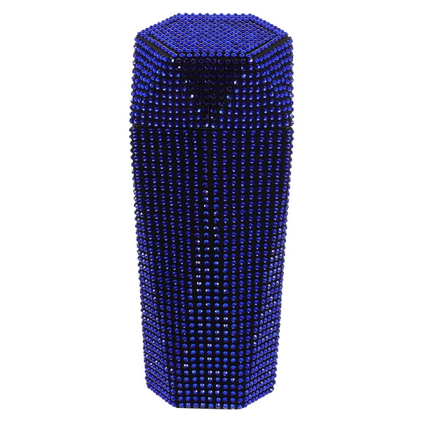 Bote de basura para coche, bote de basura para coche, portavasos, contenedor de almacenamiento de diamantes de imitación, bote de basura automático