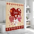 thumbnail image 5 of Yellow Valentines Day Shower Curtain Set - Small 36" x 72" Washable Bathtub Curtain with 12 Hooks, Love Hearts Romantic Farmhouse Waterproof Fabric Stall Shower Curtains for Bathroom/Bathtub Décor, 5 of 6