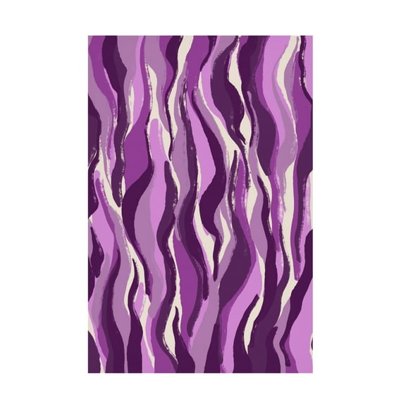 Canvas Wall Art - Treechild 'Purple Tiger Pattern' Wall Art for Living Room, Bedroom, or Office D?cor by Trademark Fine Art - 12 x 19 Inches