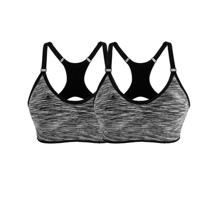 

YouLoveIt Sports Bra for Women Seamless Yoga Bra Sexy Racerback Sports Bra Removable Pad Yoga Bras Fitness Workout Crop Tops 2-pack