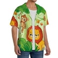 thumbnail image 2 of Gukieu African Animals in the Jungle Print Men's Short-sleeved Shirts, Button-down Pocket Shirts, T-shirts, Beach Vacation Travel Summer Clothing-X-Large, 2 of 5