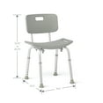 thumbnail image 3 of Medline Bath Chair and Shower Chair with Back for Elderly, Sturdy, 12-In Seat, 400 lb Weight Capacity, Gray, 3 of 5