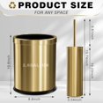 thumbnail image 2 of 2 Pcs 2.6 Gallon/10 L Gold Bathroom Trash Can with Flip Lid and Toilet Brush Set Stainless Steel Garbage Trash Can with Toilet Bowl Cleaner for Home Office Hotel Bathroom Bedroom Kitchen, 2 of 7