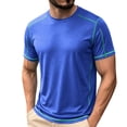 thumbnail image 2 of Dxzfnsa Men's T-Shirts Mens Fashion Short Sleeve Tshirts Workout Oversize Pullover Solid Color Crew Neck Casual Tees, 2 of 6