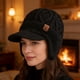 thumbnail image 4 of Gorro de invierno con orejeras y visera | Gorro de punto unisex para clima frío | Gorro grueso con forro polar para actividades al aire libre, viajes y ciclismo, 4 of 6