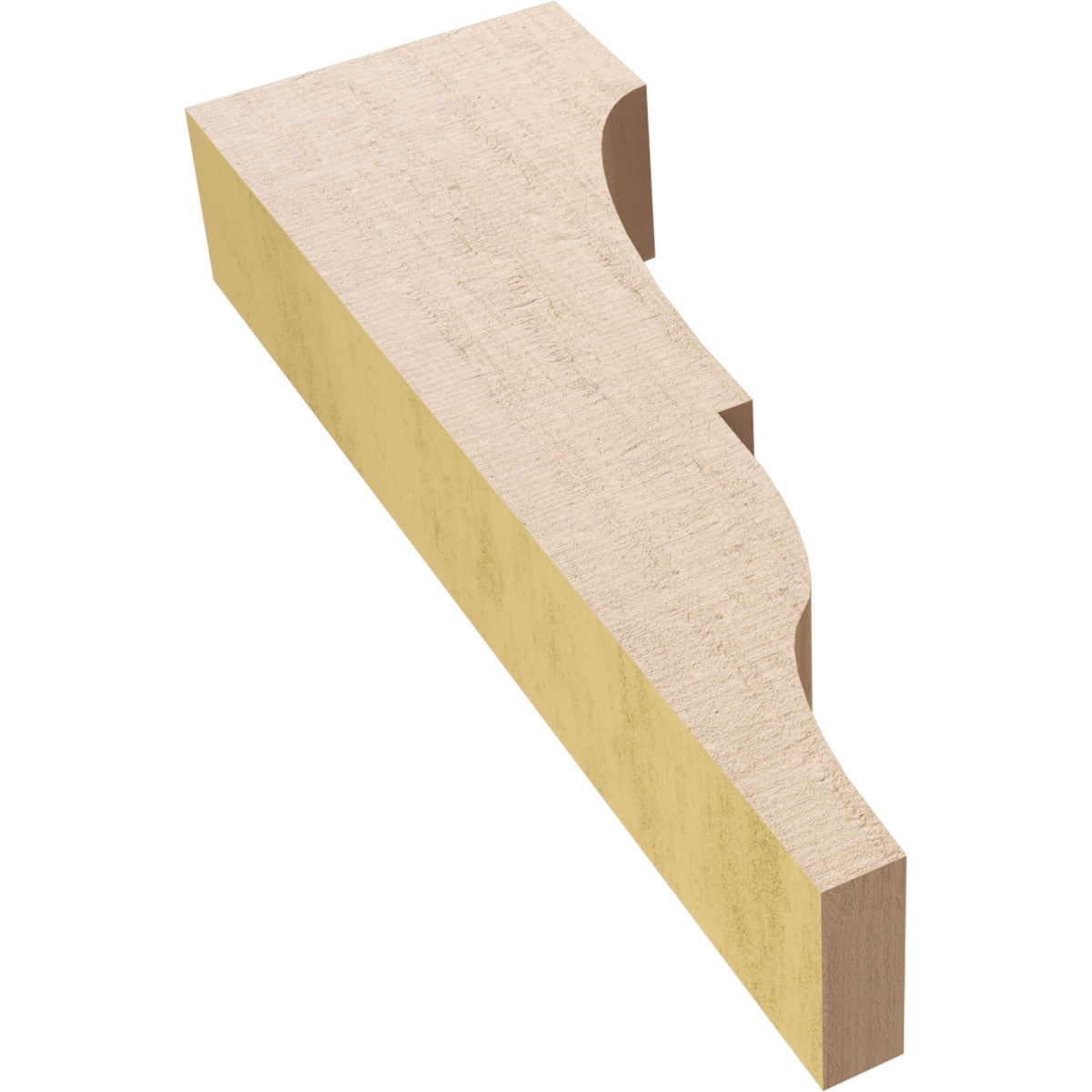 2"W x 4"D x 12"H Thin Asheboro Rough Cedar Woodgrain TimberThane Corbel, Primed Tan