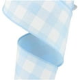 thumbnail image 2 of Plaid Check Wired Edge Ribbon - 10 Yards Pale Blue, White, 2.5", 2 of 2