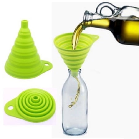 Biekopu Kitchen Foldable Funnel Pure Color High Temperature Resistant Practical Compact Portable Oil Vinegar Funnel