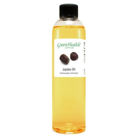 Jojoba Carrier Oil - 8 fl oz - Clear Plastic Bottle w/ Cap - For Piercings & Tattoos - GreenHealth