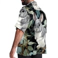 thumbnail image 3 of Tmall Men's Casual Printed Button Down Short Sleeve Poplin Hawaiian Beach Shirt with Spread Collar Tops, 3 of 6