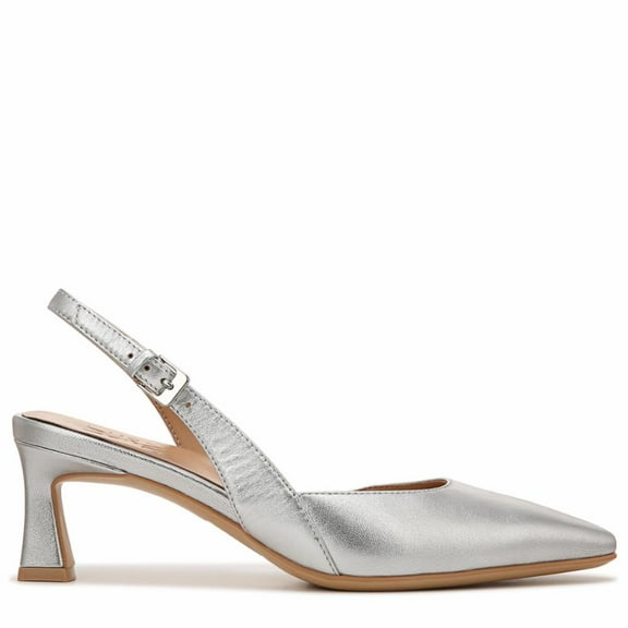 Naturalizer Dalary Women's Slingback Pump Silver Leather 9M