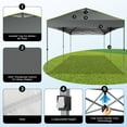 thumbnail image 2 of HOTEEL 10x20 Pop up Canopy Tent with 6 Sidewalls, Canopy for Outside Instant Waterproof Party Canopy Tent for Beach Garden Party Camping Outside with Air Vent,Reflective Strip,4 Sandbags,Gray, 2 of 8