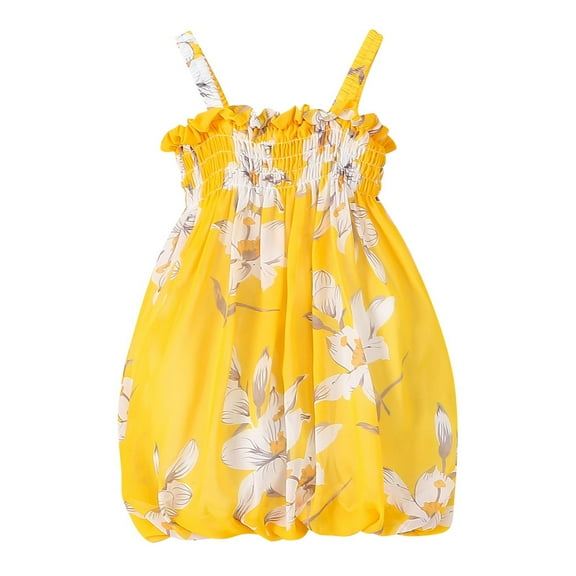 Bovxnpu Summer Toddler Girls Dresses, Toddler Girls Dress Princess Sleeveless Beach Sundress, Toddler Girls Sleeveless Dress Graphic Print Flying Sleeve Dress 9 Months