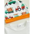 thumbnail image 6 of Baby Toddler Boys Easter Outfit,3 6 12 18 Months Short Sleeve Embroidery Romper with Truck Carrot Print Pants Hat Infant Clothes, 6 of 9