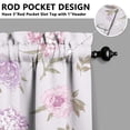 thumbnail image 5 of Pioneer Kitchen Curtains and Valance Set 24 Inch Tier Vintage Colorful Peony Flower Plants Curtains Small Drapes for Cafe Living Room Bathroom Farmhouse 3 Pieces Set Rod Pocket, 5 of 6