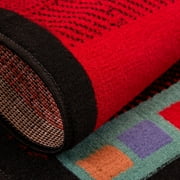 Home Dynamix Premium Sagrada Southwestern Geometric Runner Area Rug, Black/Red, 19x72