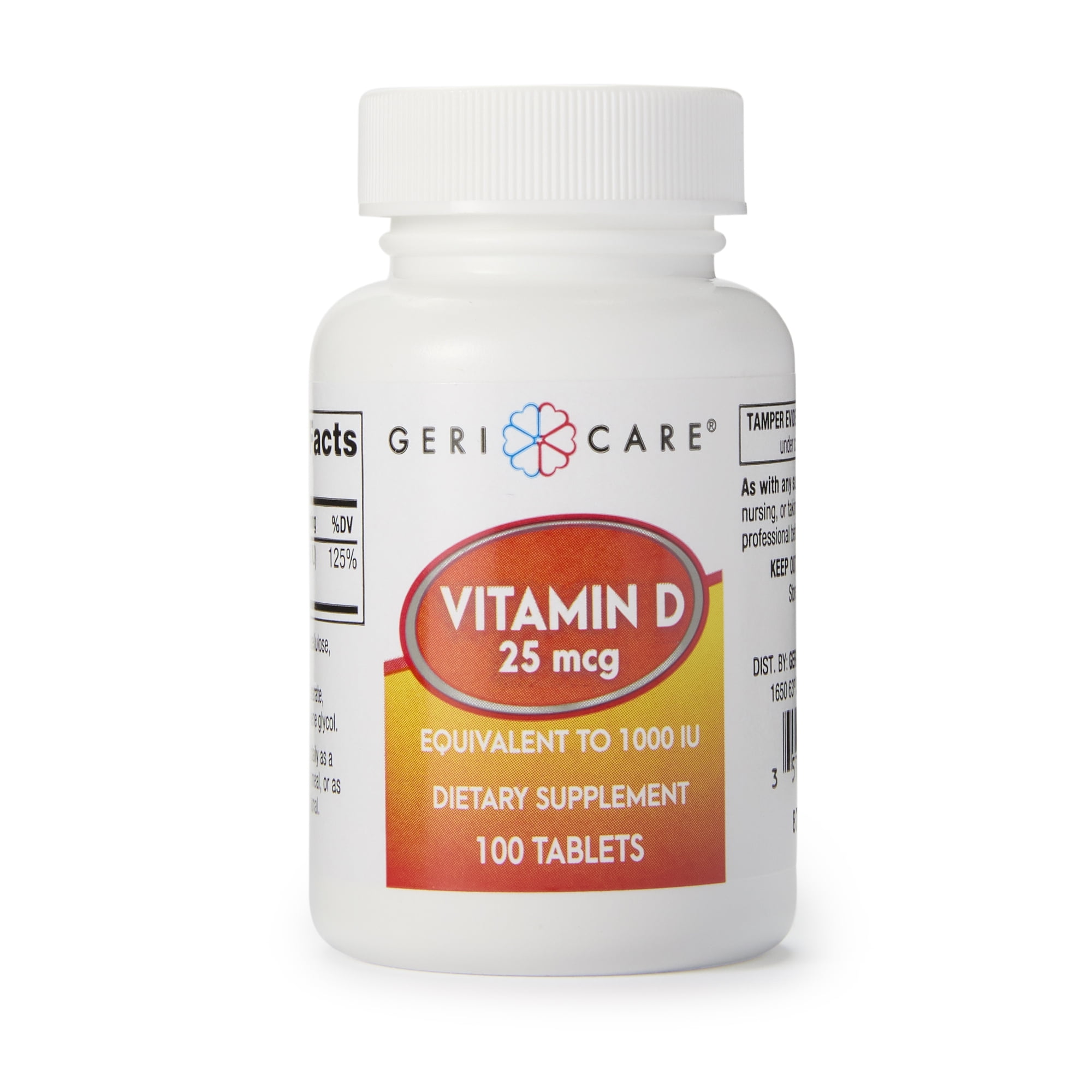GeriCare Vitamin D Tablet 1000 IU 87601GCP 1 Bottle, 100 per Bottle