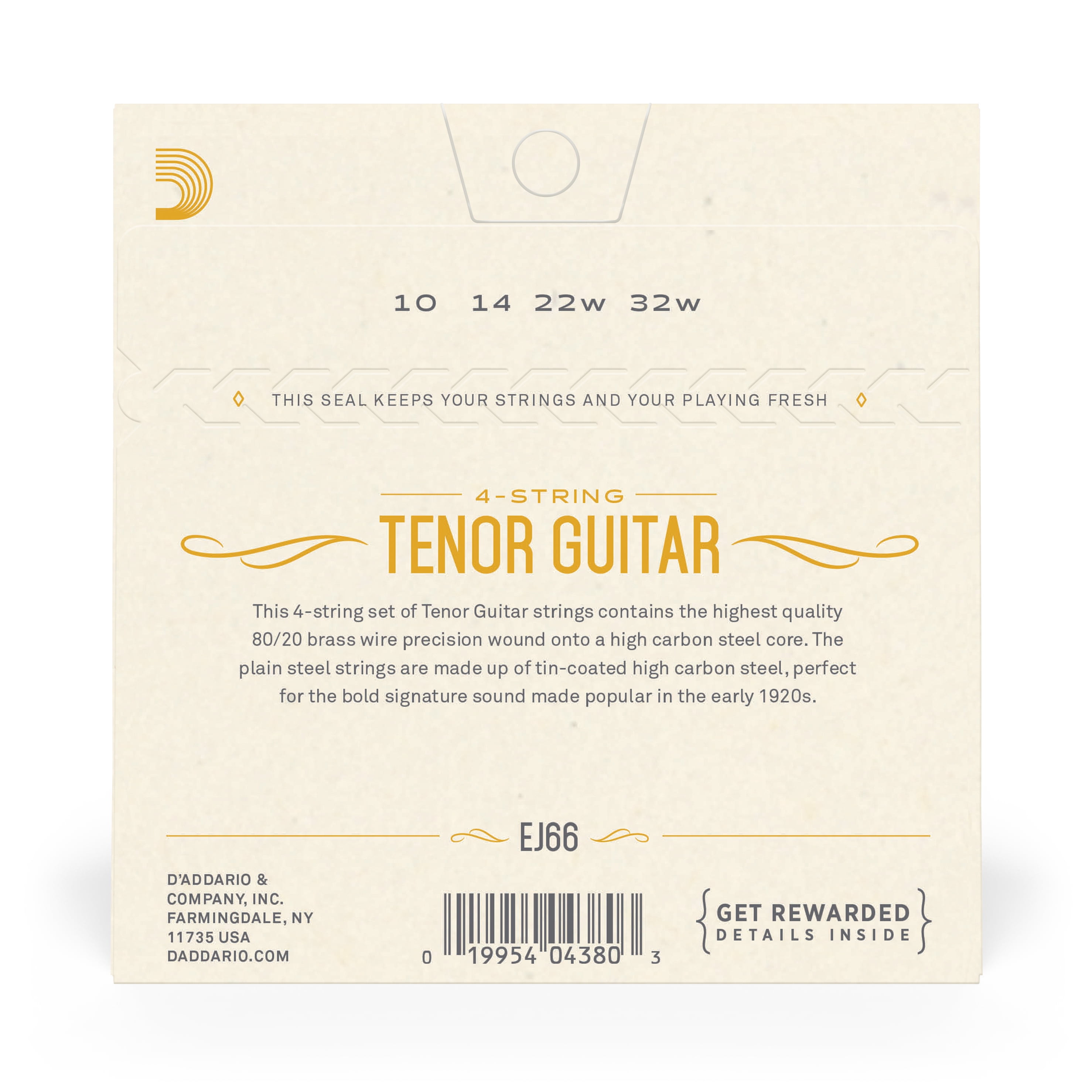 D'Addario Tenor Guitar Strings 3-Pack 4-String 10-32 Bronze