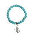 thumbnail image 1 of Xiao Hua Pulsera de cuentas hecha a mano, ideal para hombres y mujeres, con colgante de animal y cuentas de piedra natural (azul, colgante de hipocampo)., 1 of 5