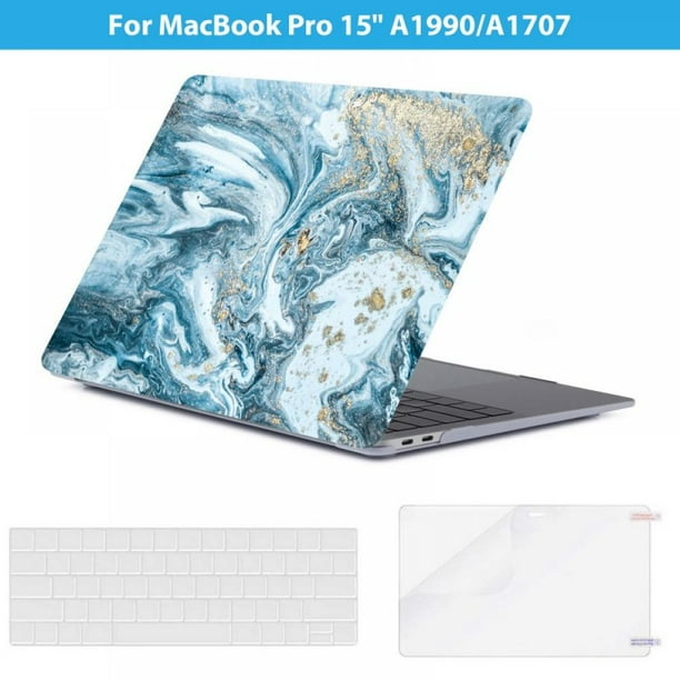 Topwoner For MacBook Pro 15 Inch Case 2019 2018 2017 Release A1990 A1707  With Retina Display, Plastic Hard Shell Case & Keyboard Cover & Screen