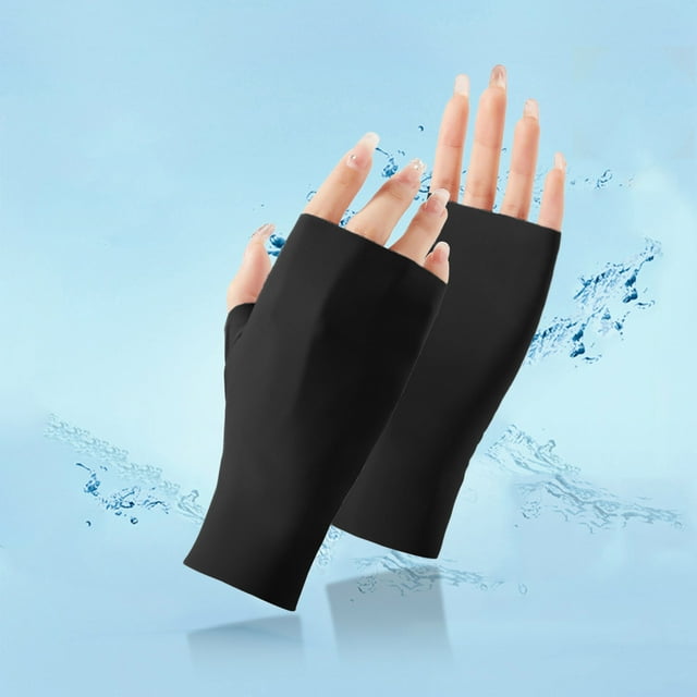 Gants Mitaines Femmes Gants de Protection Extérieure Longueur Poignet Gants de Conduite Anti-Soleil Gants Sans Doigts Gants Mitaines