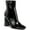 Black Patent, variant on Women's Codie Bordeaux Croccodile Print Leather Ankle Boots 10M