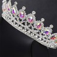 thumbnail image 4 of Bridal Crystal Tiara Princess Crown Chromatic Rhinestone Wedding Headpiece Prom Party Bridesmaid Hair Accessories for Women and Girls, 4 of 14