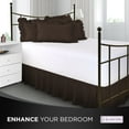 thumbnail image 2 of Ruffled Bed Skirt with Split Corners - Twin XL, Brown, 14 Inch Drop Dorm Bedskirt (Available in and 14 Colors) - Blissford Dust Ruffle, 2 of 7