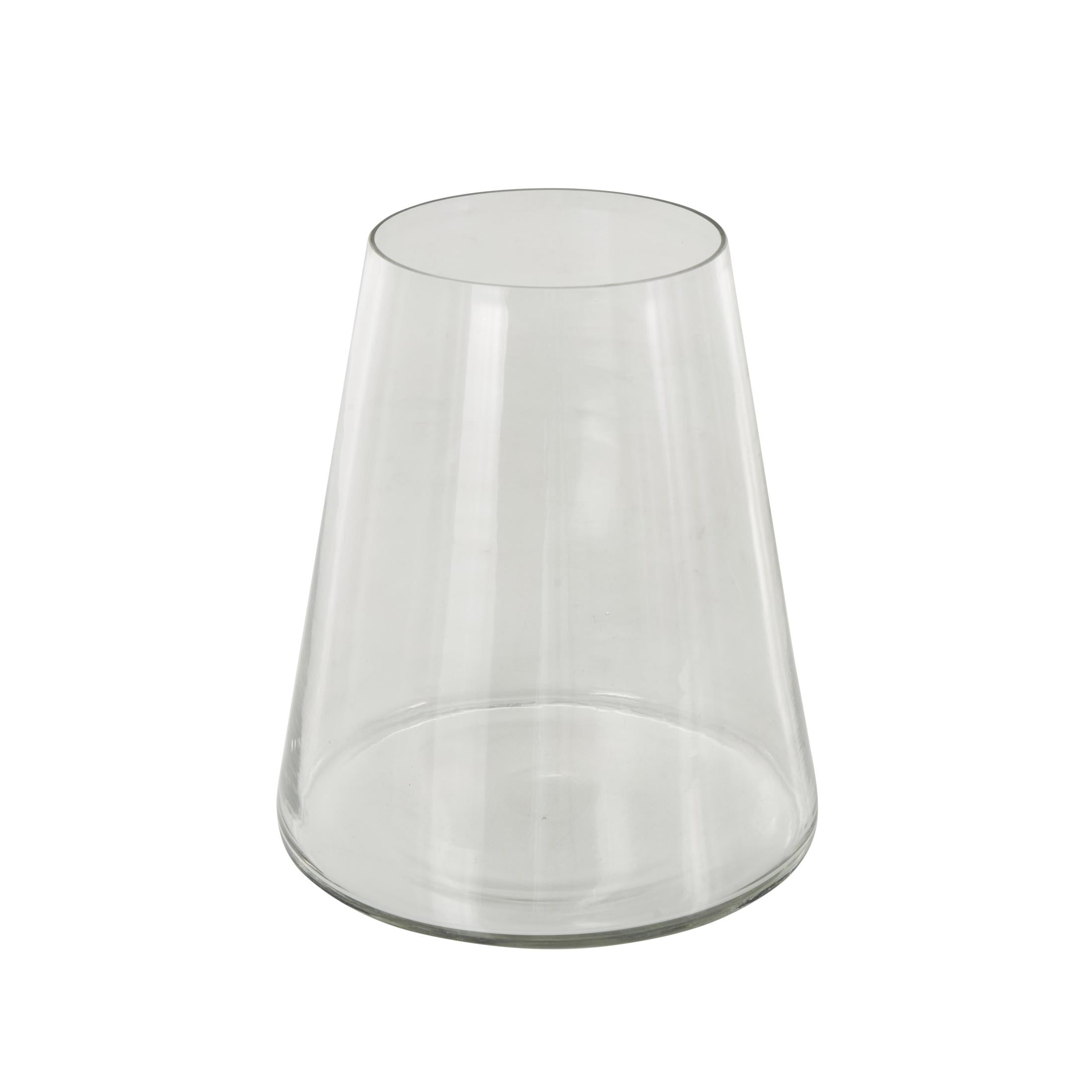 DecMode 9" Wide Cone Shaped Glass Vase