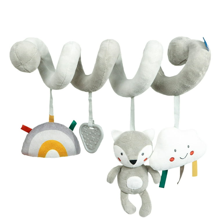 Spiral Pram Hanging Toys For Babies Activity Spiral Plush Hanging Wrap Around Pram Pushchair Stroller Toys Sensory Early Education Toy For Toddler Grey Walmart