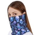 thumbnail image 4 of KLL Skull blue crystal flower Pirnt Wicking Running Beanie Head Wrap Cycling Bandana for Men Women, 4 of 8