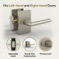 thumbnail image 3 of Mega Handles | Glamor Privacy Door Lever | Satin Nickel, 3 of 4