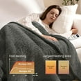 thumbnail image 3 of Heated Blanket Electric Blanket Full - Fast Heating Blanket Throw Double Sided Sherpa Ultra Soft Cozy with 10 Heating Levels & 2-10 Hours Auto Off, Mashine Washable, 72 x 84 Inches, Grey, 3 of 8