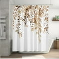 thumbnail image 3 of Brown Eucalyptus Leaves Shower Curtain, Watercolor Plant Floral Bathroom Shower Curtain, Fabric Waterproof Botanical Shower Curtain with 12 Hooks, 72 x 72 Inch, 3 of 6