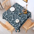 thumbnail image 2 of Dark Blue Christmas Snowflake Pattern Square Tablecloth,Waterproof Square Table Cover,Wipeable Spillproof Washable Table Cover for Home Kitchen Party Decor 60"x60"(152x152cm), 2 of 6