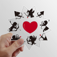 thumbnail image 1 of Cupid Angel Red Heart Conation Pattern Sun Vinyl Sticker Luggage Graffiti Flower Decal, 1 of 3