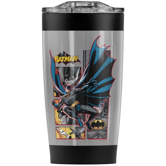 Batman Comic Panels Stainless Steel Tumbler 20 oz Coffee Travel Mug/Cup, Vacuum Insulated & Double Wall with Leakproof Sliding Lid | Great for Hot Drinks and Cold Beverages