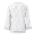 thumbnail image 4 of BiZtdJrK Women's Lace Cardigan 3/4 Sleeve Open Front Cardigans Lightweight Summer Bolero Shrugs Beach Cropped Cover Up White XL, 4 of 5