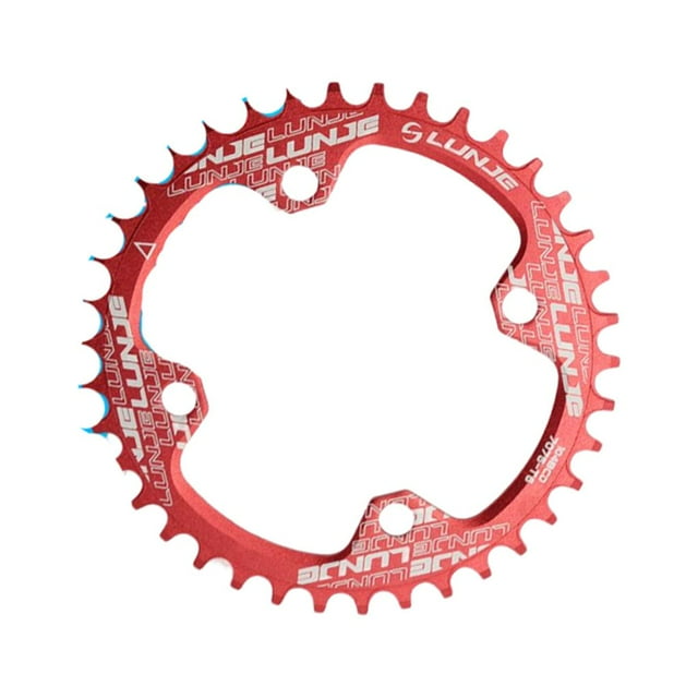 relayinert Practical Narrow Wide Chainrings CNC Mountain Bike Chainwheel Rustproof Tooth Plate Parts Bike Accessories High Hardness Red 38T 1Set