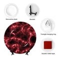 thumbnail image 4 of Wukai Red Line Print Decorative Plate for Display,Bone China Decorative Plate, Ceramic Dinner Plate with Stand, Vertical Ceramic Plate-6in, 4 of 6