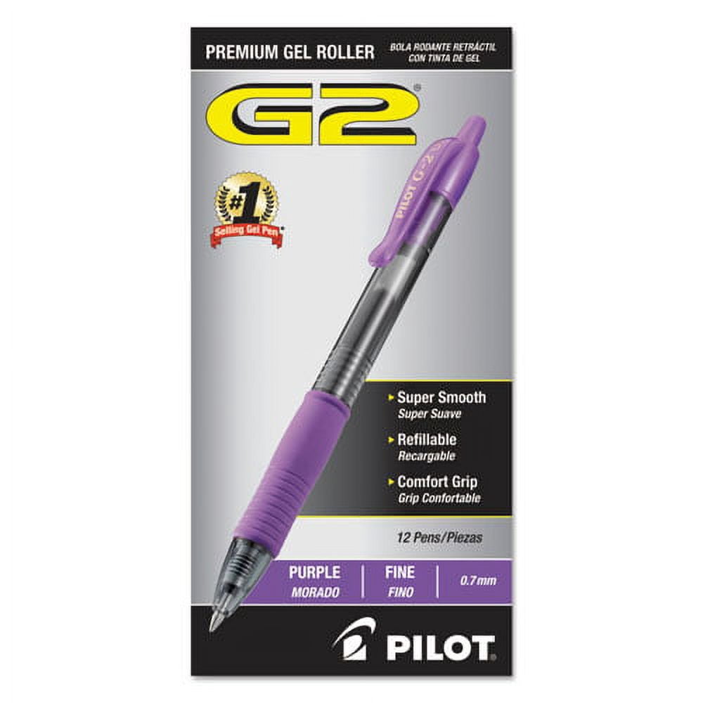 G2 Premium Gel Pen, Retractable, Fine 0.7 Mm, Purple Ink, Smoke Barrel, Dozen | Bundle of 5 Dozen