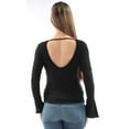 thumbnail image 3 of Chelsea Sky Womens Ribbed Pullover Blouse, Black, Medium, 3 of 3