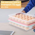 thumbnail image 4 of Paquete de 3 recipientes para huevos rellenos de 72 unidades con tapa y 9 herramientas para repostería con inyector de huevos rellenos, organizador de huevos para refrigerador, bandeja de huevos, 4 of 8